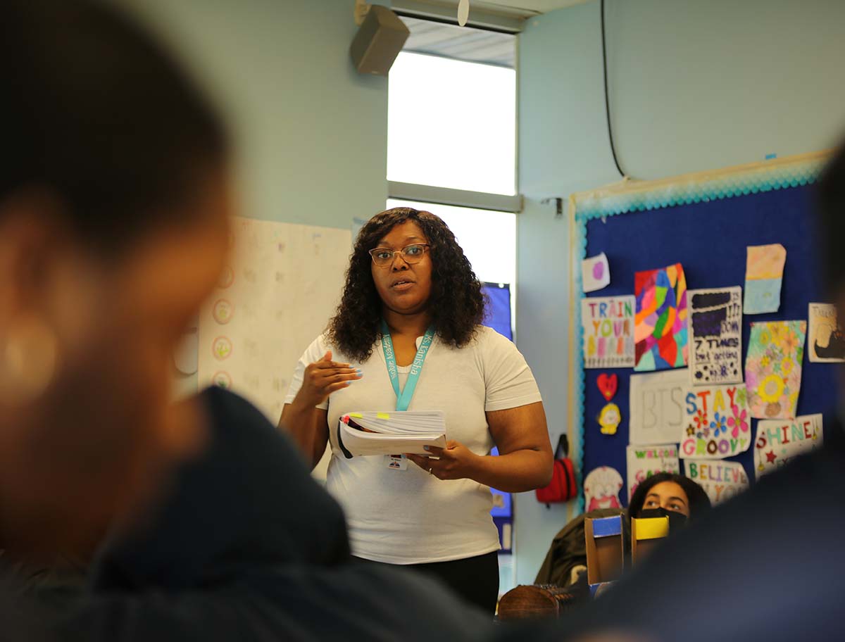 Noble Academy Columbus Teacher smiling.
